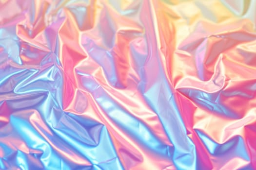 Holographic surface. Abstract gradient background in pastel colors. Multicolor, versatile backdrop for any creative project or design. Pink, blue, soft hues. Generative AI