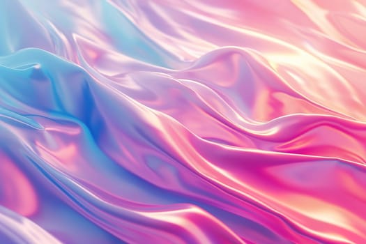 Holographic surface. Abstract gradient background in pastel colors. Multicolor, versatile backdrop for any creative project or design. Pink, blue, soft hues. Generative AI