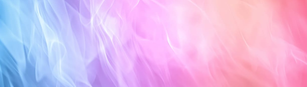 Abstract gradient background in pastel colors. Winter, spring theme. Peaceful and versatile backdrop for any creative project or design. Pink, blue, soft hues. Panoramic banner. Generative AI