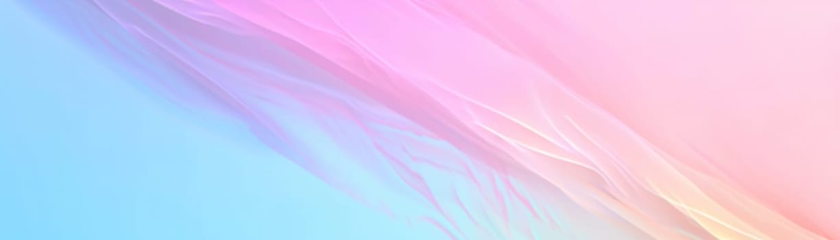 Abstract gradient background in pastel colors. Winter, spring theme. Peaceful and versatile backdrop for any creative project or design. Pink, blue, soft hues. Panoramic banner. Generative AI