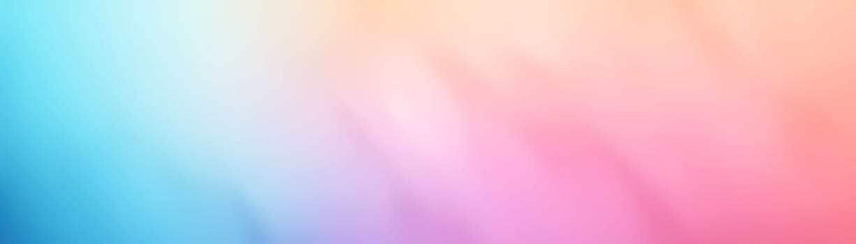 Abstract gradient background in pastel colors. Winter, spring theme. Peaceful and versatile backdrop for any creative project or design. Pink, blue, soft hues. Panoramic banner. Generative AI