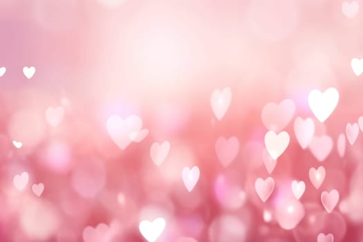 Valentine day background wallpaper. valentines day hearts decoration bokeh light blurry background. Generative AI.