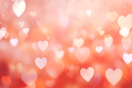 Valentine day background wallpaper. valentines day hearts decoration bokeh light blurry background. Generative AI.