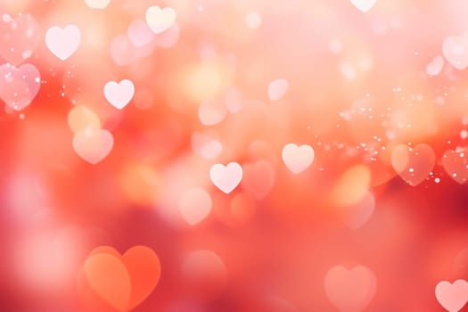 Valentine day background wallpaper. valentines day hearts decoration bokeh light blurry background. Generative AI.