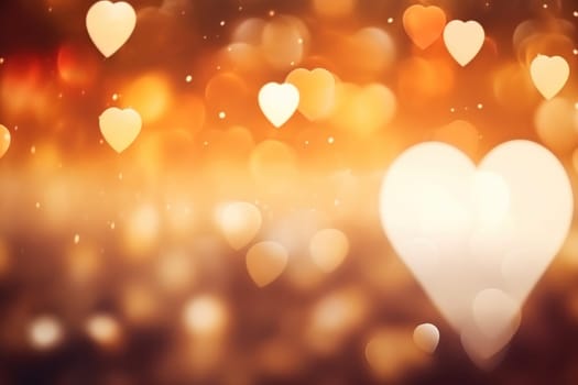 Valentine day background wallpaper. valentines day hearts decoration bokeh light blurry background. Generative AI.