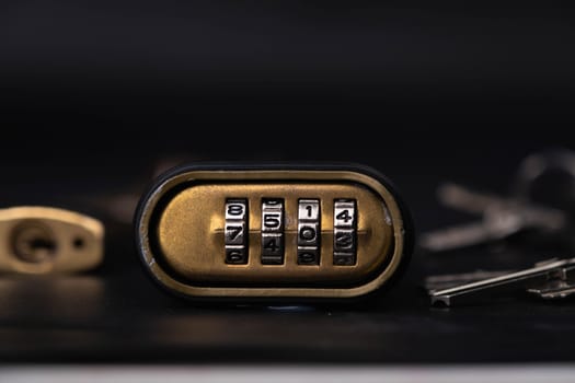 Close-up of the number on the combination lock changed.