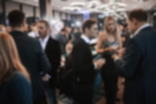 Blurred image of businesspeople at banquet business meeting event. Business and entrepreneurship events concept.