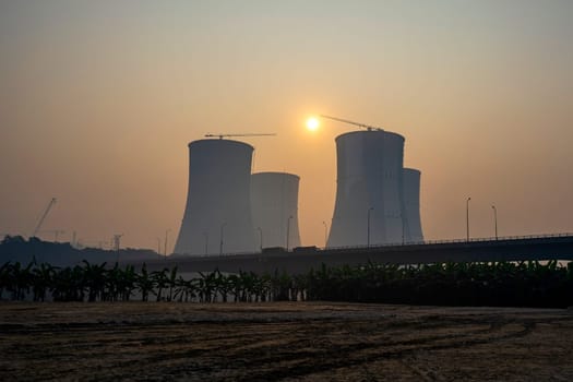 Cooling towers of the Ruppur Nuclear Power Plant, Bangladesh