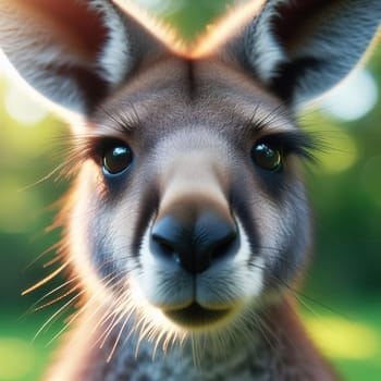 Wild animals of Australia - Kangaroo. Generative AI. High quality illustration