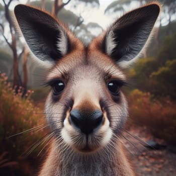 Wild animals of Australia - Kangaroo. Generative AI. High quality illustration