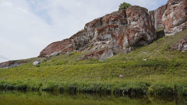 South Ural mountains with a river. The nature of the South Urals in Russia