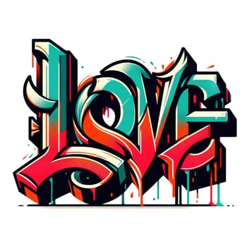 Word LOVE typography lettering design for valentines day greeting card print decoration. Vellichor.