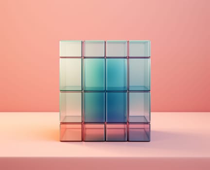 Empty colourful 3d cubes against white background. High quality photo