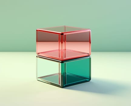 Empty colourful 3d cubes against white background. High quality photo