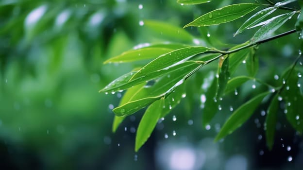 Lush green beech tree leaves thrive in the forest on a sunny day, presenting a serene image against a softly blurred natural background.