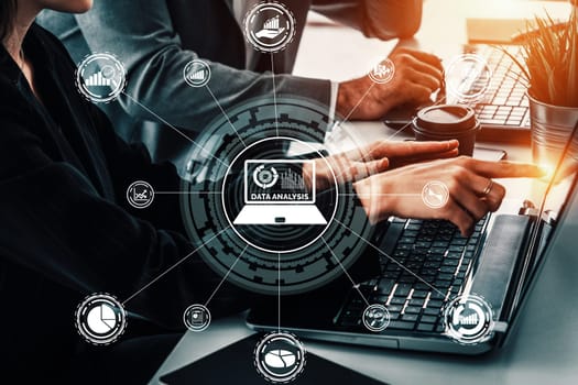 Data Analysis for Business and Finance Concept. interface showing future computer technology of profit analytic, online marketing research and information report for digital business strategy. uds