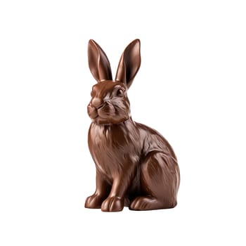 Easter chocolate bunny on white background PNG