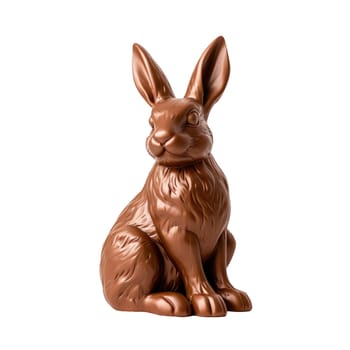 Easter chocolate bunny on white background PNG