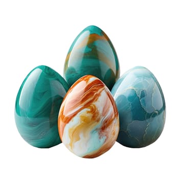 Easter eggs isolated on a white background. AI