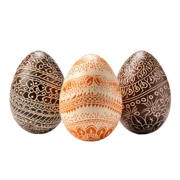 Easter eggs isolated on a white background. AI