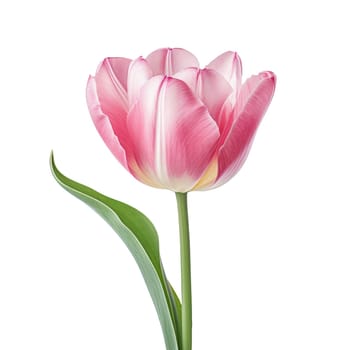 Tulip flower isolated on white background. Useful for beautiful floral design on holiday AI