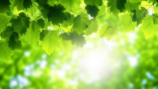 The vibrant green leaves in the summer garden create a natural backdrop, ideal for spring themed backgrounds, cover pages, and ecological or greenery wallpaper designs.