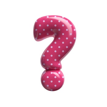 Polka dot interrogation point - 3d pink retro symbol isolated on white background. this alphabet is perfect for creative illustrations related to Fashion, retro design, decoration...