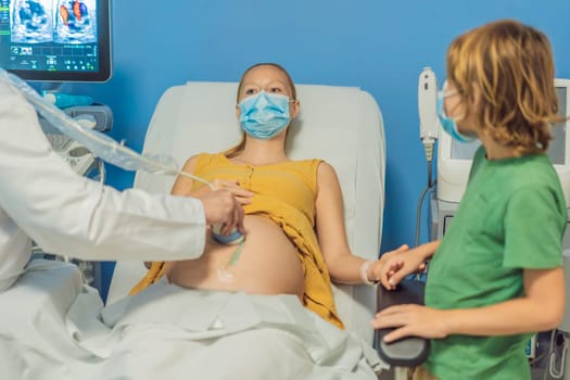 a pregnant mother's ultrasound visit, sharing the excitement with her son who eagerly awaits the arrival of his baby brother. A heartwarming portrayal of family bonds and the anticipation of new beginnings.