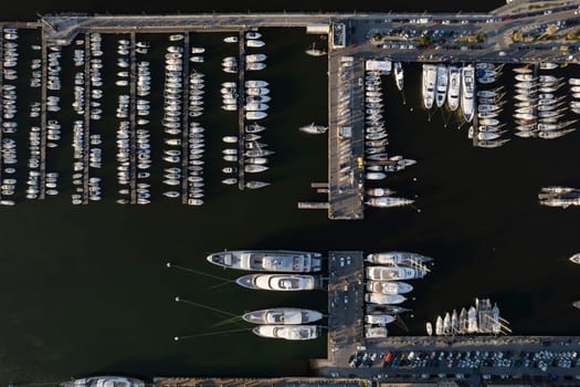 Aerial photographic documentation of the port of Viareggio Lucca 
Tuscany Italy 
