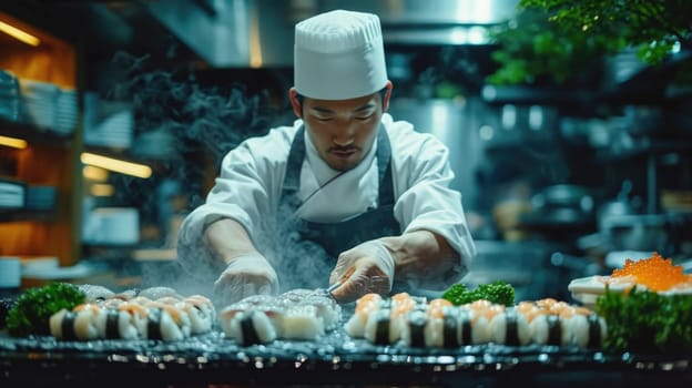 The creation of culinary masterpieces is a touch in the performance of an experienced Asian chef. An unparalleled combination of flavors and the art of cooking.