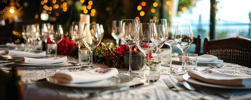 A stylish decorated meal in an elegant venue