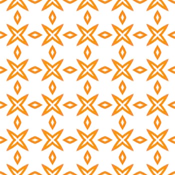 Ethnic hand painted pattern. Orange marvelous boho chic summer design. Textile ready mind-blowing print, swimwear fabric, wallpaper, wrapping. Watercolor summer ethnic border pattern.