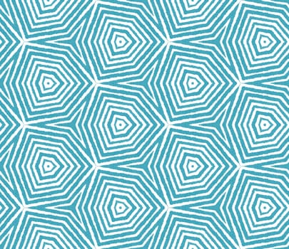 Mosaic seamless pattern. Turquoise symmetrical kaleidoscope background. Textile ready marvelous print, swimwear fabric, wallpaper, wrapping. Retro mosaic seamless design.