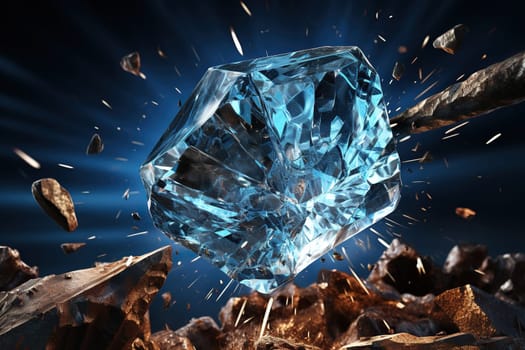 Diamond on fragments of stones.