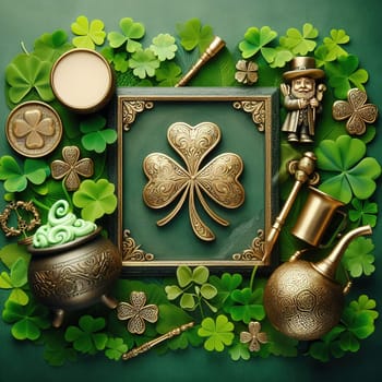 Clover for St. Patrick's Day. Generative AI. High quality illustration