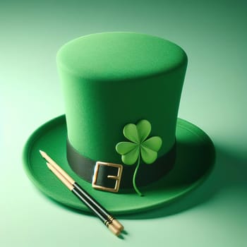 St. Patrick's Day Top Hat. Generative AI. High quality illustration