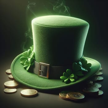 St. Patrick's Day Top Hat. Generative AI. High quality illustration