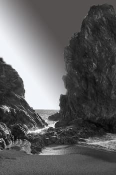 cliff of palmi beach in calabria called la tonnara