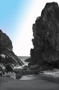 cliff of palmi beach in calabria called la tonnara