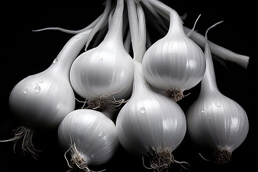 Organic Vegetable Medley: Garlic Spice Bulb on White Background