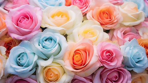 Beautiful roses in light colors. Selective Focus. nature Generative AI,