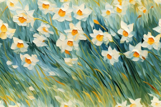 Blooming Botanical Beauty: Narcissus Blossom in a Colorful Meadow