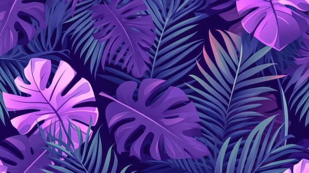 Vibrant neon tropical leaves, an artistic rendition of exotic tree and plant foliage. Colorful palm leaves in a dynamic and trendy hand drawn illustration set. Perfect for a fashion or botanical theme.