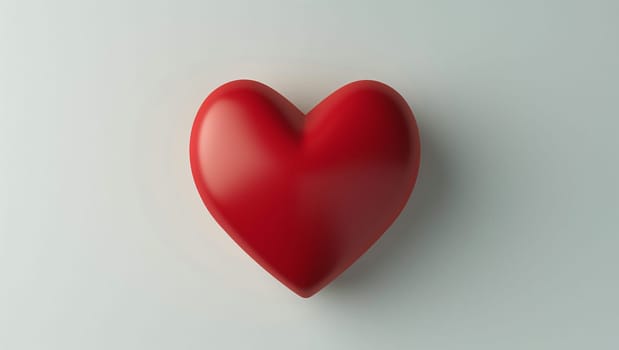 Red heart in the center on a white background. Love, care and relationships. Valentine's Day. High quality photo