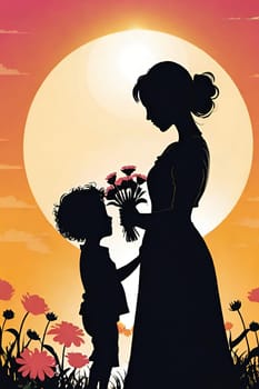 Mother's Day concept. Memories that reflect the loving bond between mothers and their children in a visual feast. An unforgettable celebration atmosphere.Mother and Child. Mother's Day with a Visual Feast.