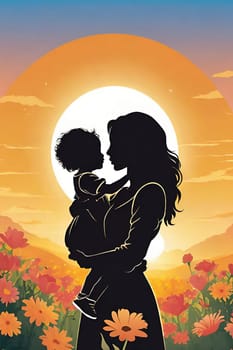 Mother's Day concept. Memories that reflect the loving bond between mothers and their children in a visual feast. An unforgettable celebration atmosphere.Mother and Child. Mother's Day with a Visual Feast.