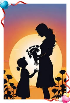 Mother's Day concept. Memories that reflect the loving bond between mothers and their children in a visual feast. An unforgettable celebration atmosphere.Mother and Child. Mother's Day with a Visual Feast.