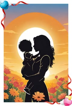 Mother's Day concept. Memories that reflect the loving bond between mothers and their children in a visual feast. An unforgettable celebration atmosphere.Mother and Child. Mother's Day with a Visual Feast.