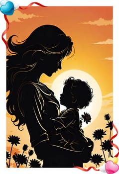 Mother's Day concept. Memories that reflect the loving bond between mothers and their children in a visual feast. An unforgettable celebration atmosphere.Mother and Child. Mother's Day with a Visual Feast.