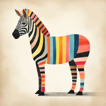 Abstract Zebra: Vibrant Striped Wildlife on Black Camouflage Background